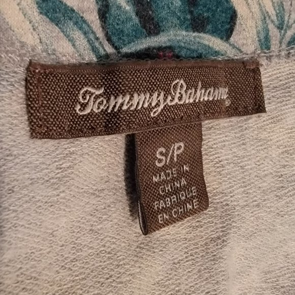 Tommy Bahama Womens Gray Hibiscus 1/4 Zip Long Sleeve Top Size S - Picture 9 of 9